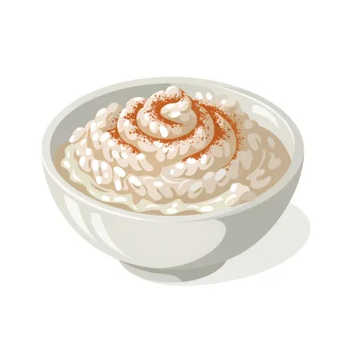 Illustration of rice pudding (arroz con leche)