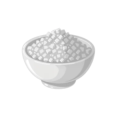 Illustration of sugar, white