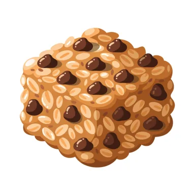Illustration of granola bar, chewy, chocolate chip