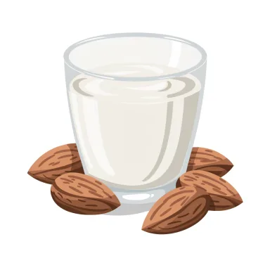 Illustration of almond milk, unsweetened