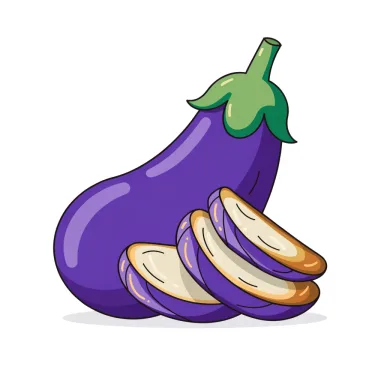 Illustration of eggplant, cooked