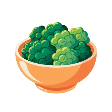 Illustration of broccoli, cooked