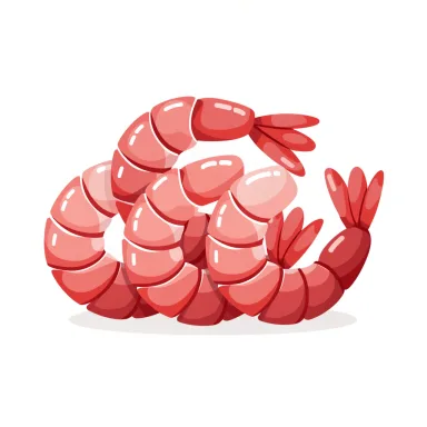 Illustration of shrimp, cooked