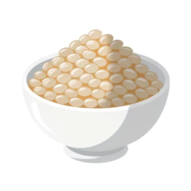 Illustration of barley, pearled, cooked