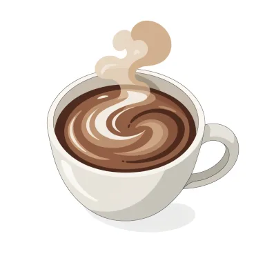 Illustration of hot chocolate, made with milk