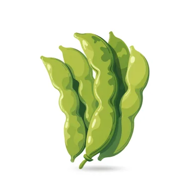 Illustration of edamame, cooked