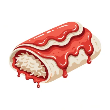 Illustration of enchilada, chicken