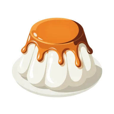 Illustration of flan (caramel custard)