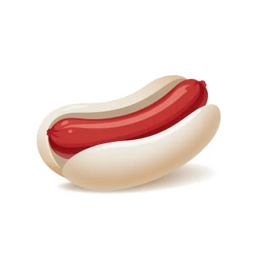 Illustration of hot dog in a bun
