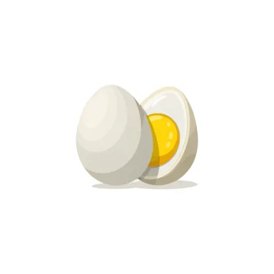 Illustration of egg, hard-boiled
