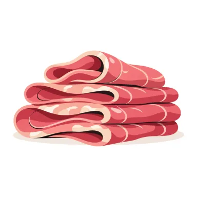 Illustration of ham, deli sliced