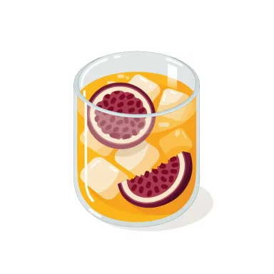 Illustration of passion fruit juice