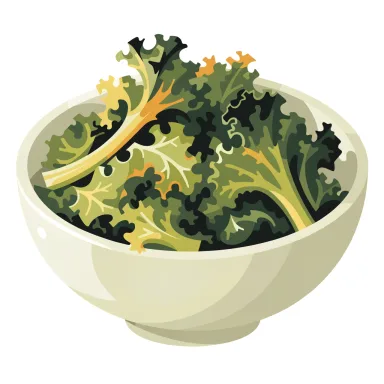 Illustration of kale, cooked