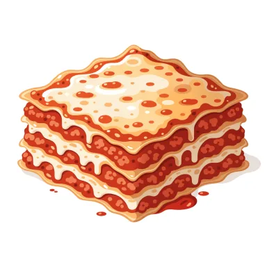 Illustration of lasagna with meat sauce
