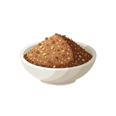 Illustration of flaxseed, ground