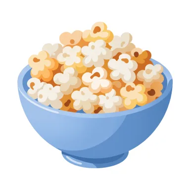 Illustration of popcorn, air-popped
