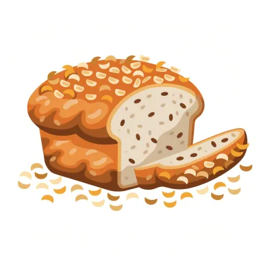 Illustration of bread, oatmeal