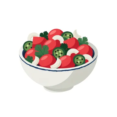Illustration of pico de gallo
