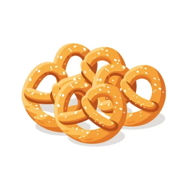 Illustration of pretzels, hard