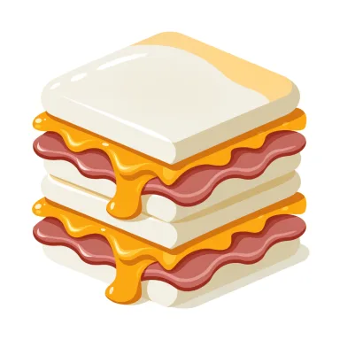 Illustration of ham and cheese sandwich