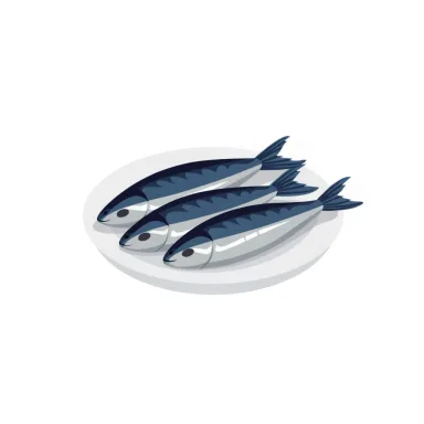 Illustration of sardines, canned in oil