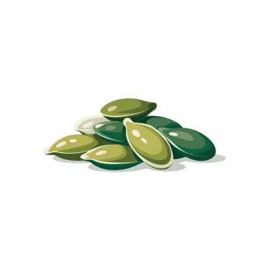 Illustration of pumpkin seeds (pepitas)