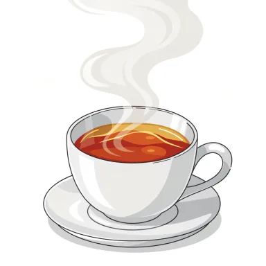 Illustration of tea, black, unsweetened