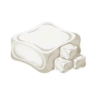 Illustration of tofu, firm