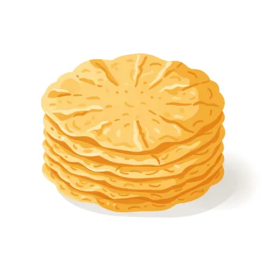 Illustration of tortilla, corn