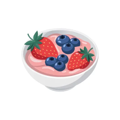 Illustration of yogurt, fruit, lowfat