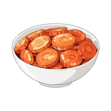 Illustration of carrots, cooked
